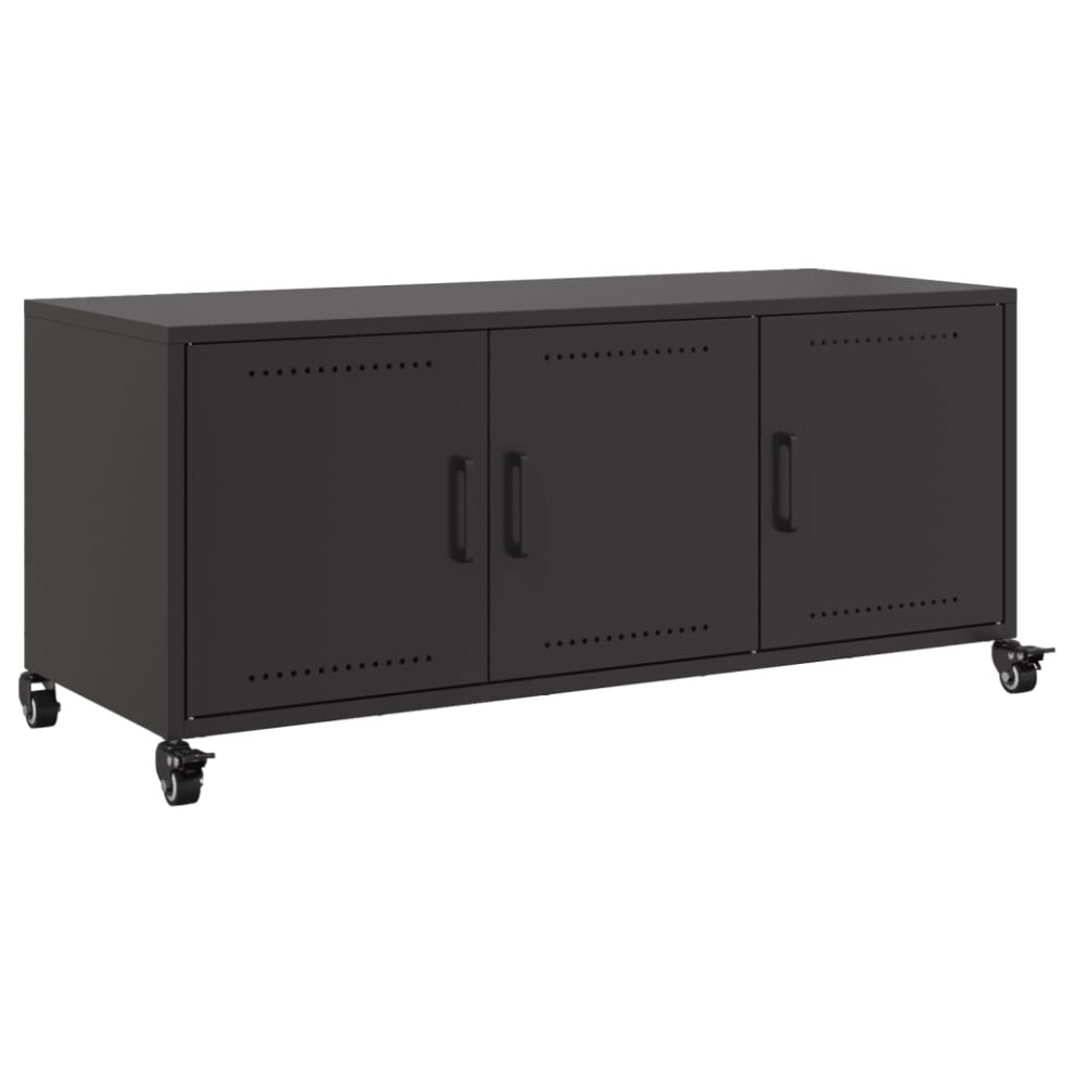 Vidaxl Tv Cabinet Tv Stand Entertainment Centre Media Tv Unit Steel Black