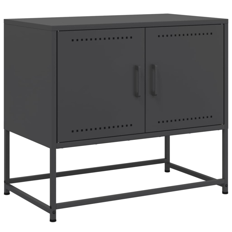 vidaXL TV Cabinet TV Stand Media Unit TV Unit Entertainment Centre Black Steel