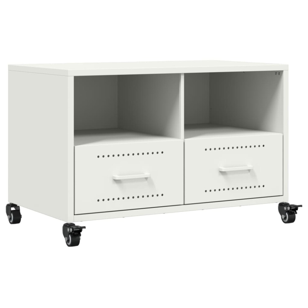 Vidaxl Tv Cabinet Tv Stand Entertainment Centre Media Tv Unit White Steel