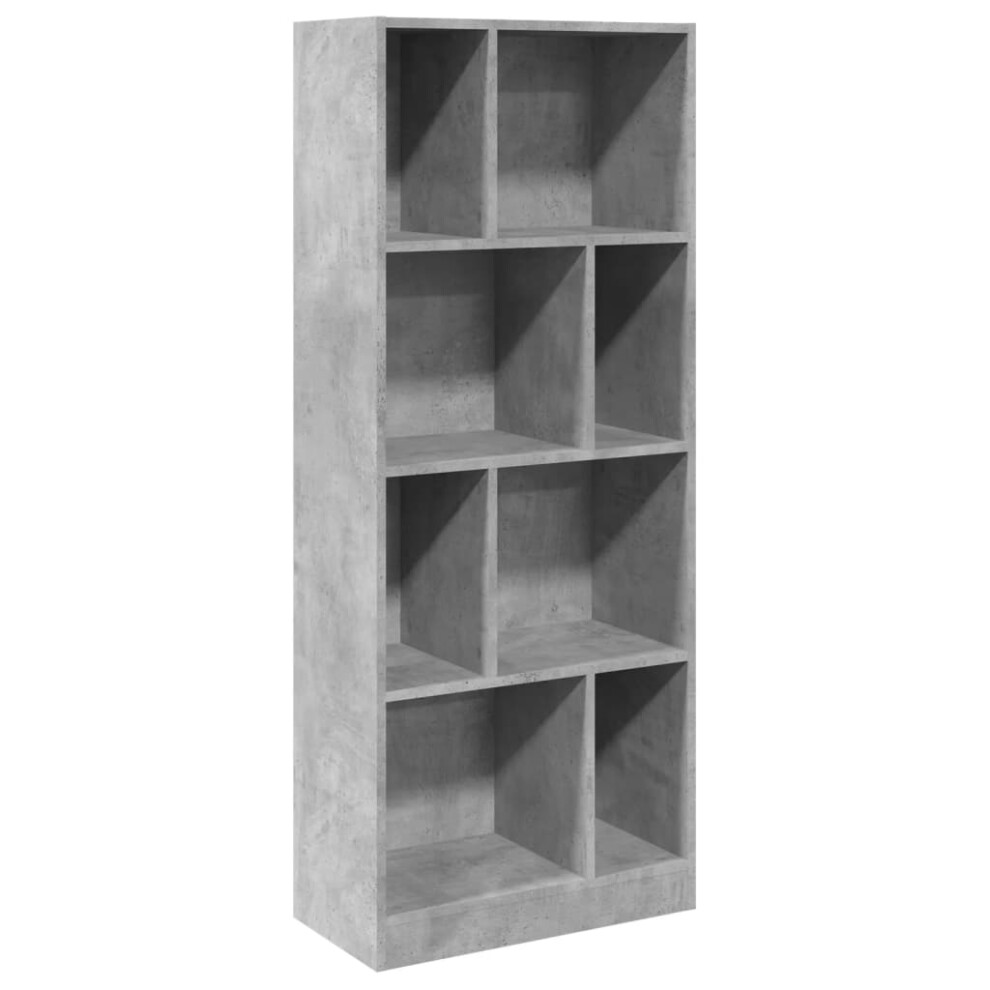 Vidaxl Bookcase Bookshelf Rack Storage Cabinet Concrete Engineered Wood Grey