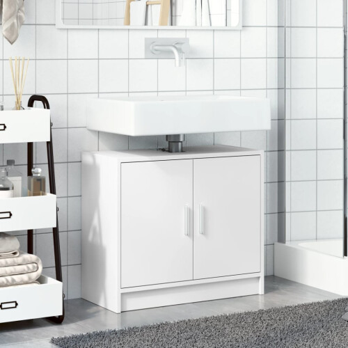 VidaXL vidaXL Sink Cabinet Vanity Unit Storage Unit Cupboard White Engineered Wood 2