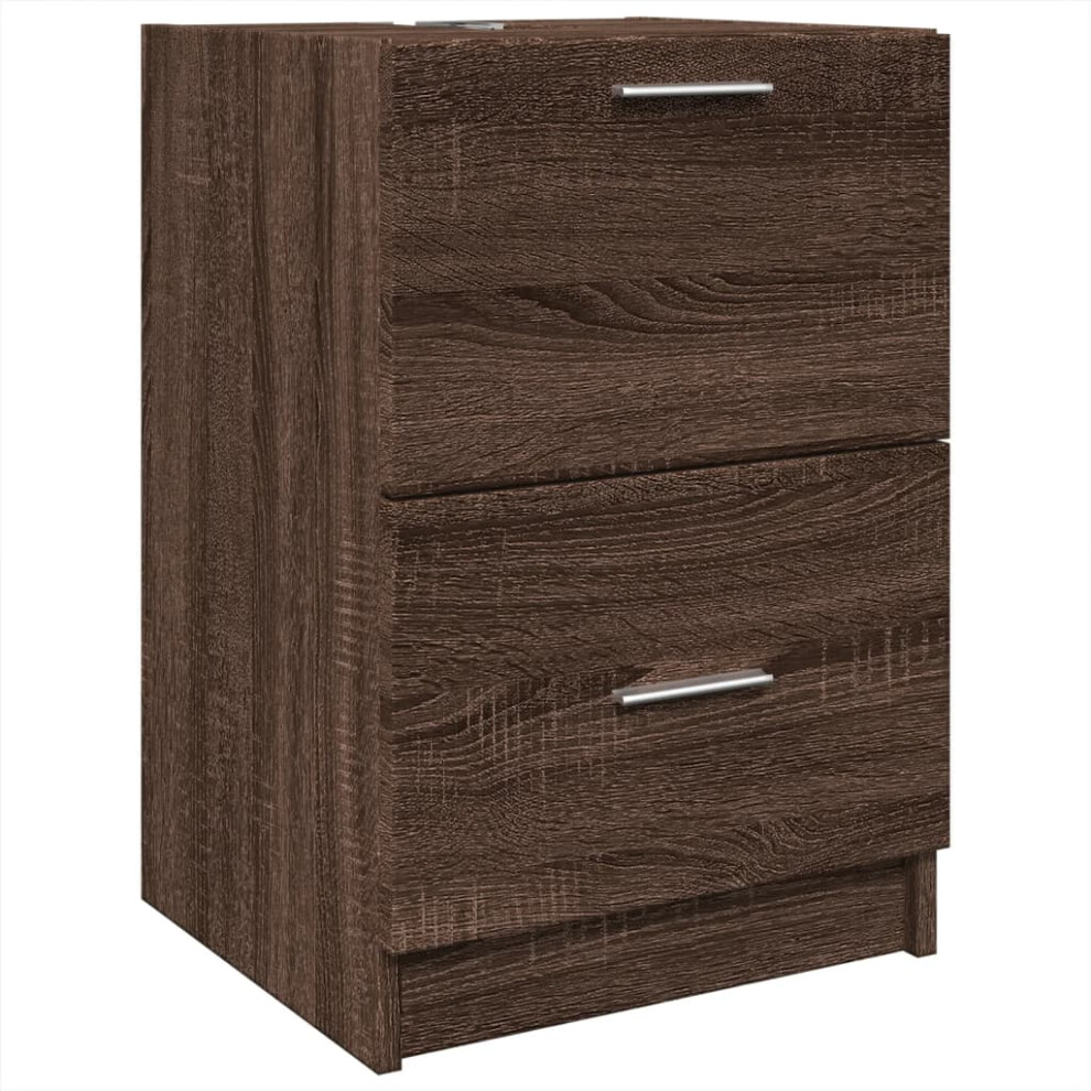 vidaXL Sink Cabinet Vanity Unit Storage Cupboard Brown Oak Engineered Wood