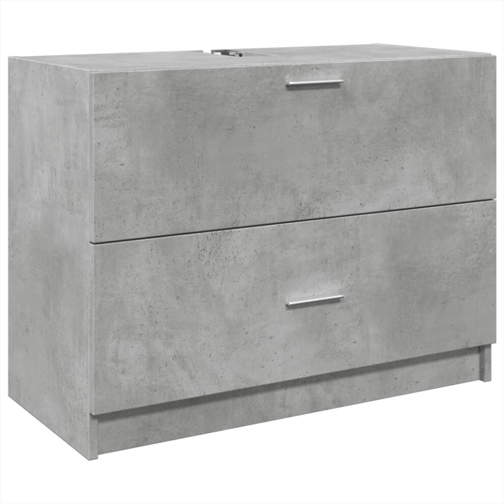 vidaXL Sink Cabinet Vanity Unit Storage Cupboard Concrete Grey Engineered Wood