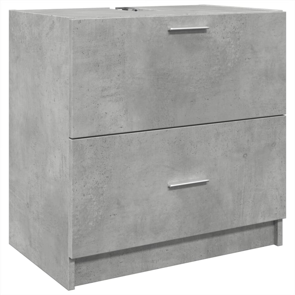 vidaXL Sink Cabinet Vanity Unit Storage Cupboard Concrete Grey Engineered Wood