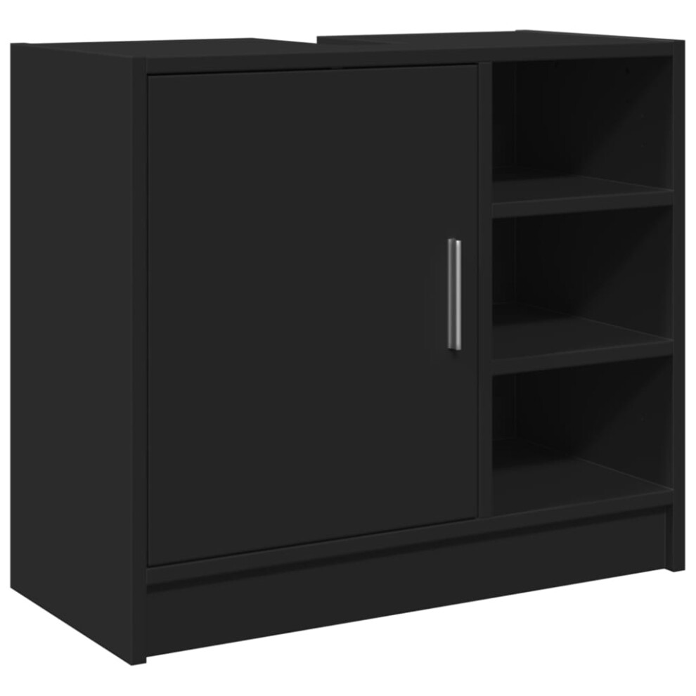 vidaXL Sink Cabinet Vanity Unit Storage Unit Cupboard Black Engineered Wood