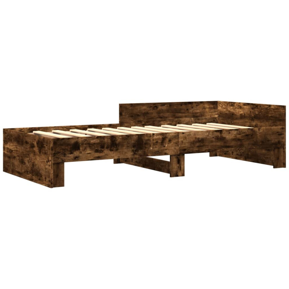 Vidaxl Bed Frame Bed Base Smoked Oak 75X190 Cm Small Single Engineered Wood