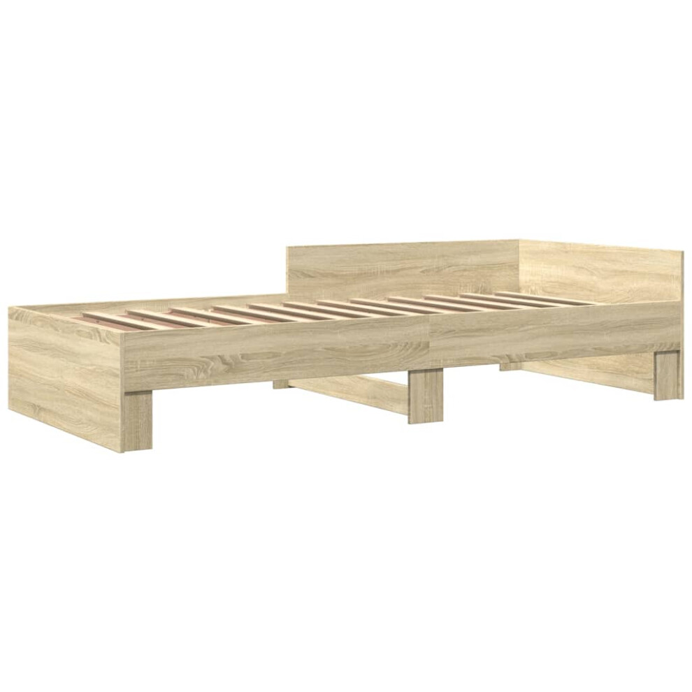 Vidaxl Bed Frame Bed Base Sonoma Oak 75X190 Cm Small Single Engineered Wood