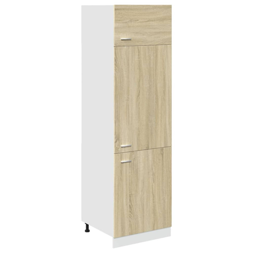 vidaXL Refrigerator Cabinet Kitchen Cabinet Unit Sonoma Oak Engineered Wood