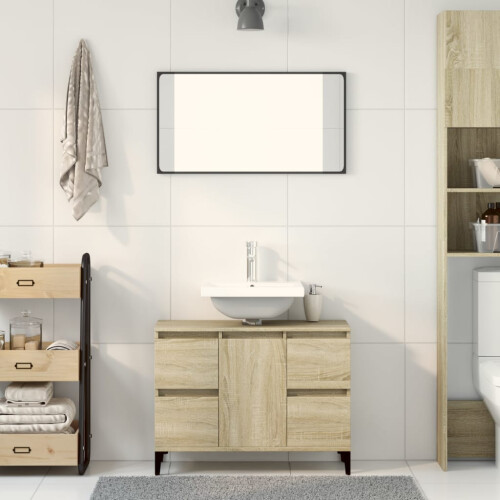 VidaXL vidaXL Sink Cabinet Vanity Unit Storage Cupboard Sonoma Oak Engineered Wood 2