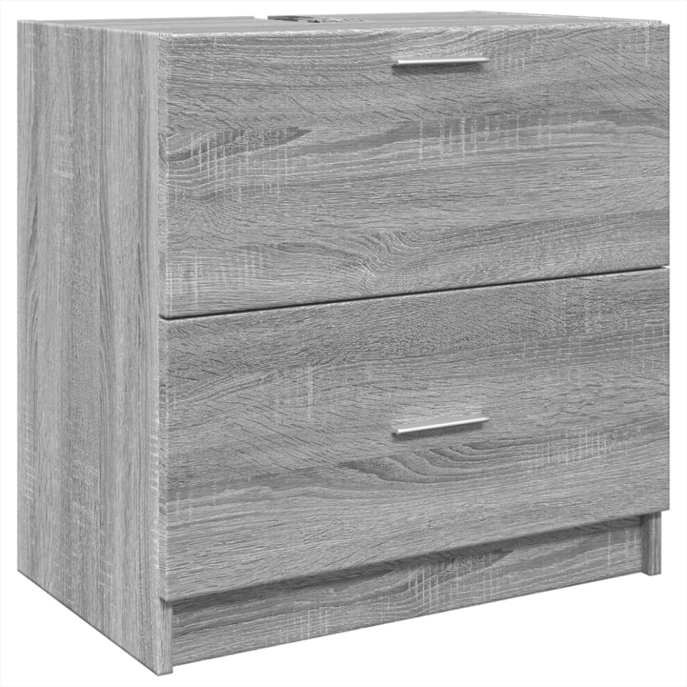 Vidaxl Sink Cabinet Vanity Unit Storage Cupboard Grey Sonoma Engineered Wood