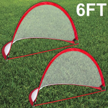 2 x 6Ft Pop Up Football Nets Portable Folding Soccer Goal Post Set