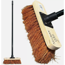 Outdoor Broom with Handle Soft 10" Garden Heavy Duty Metal Floor Sweep