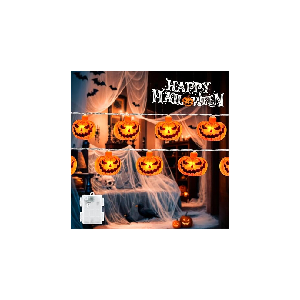 Gcstnn Halloween Pumpkin String Lights 3M 20Led Battery Operated With 6H Timer Fairy Lights Outdoor Forhalloween Carnival Porch Window Fall Decoration