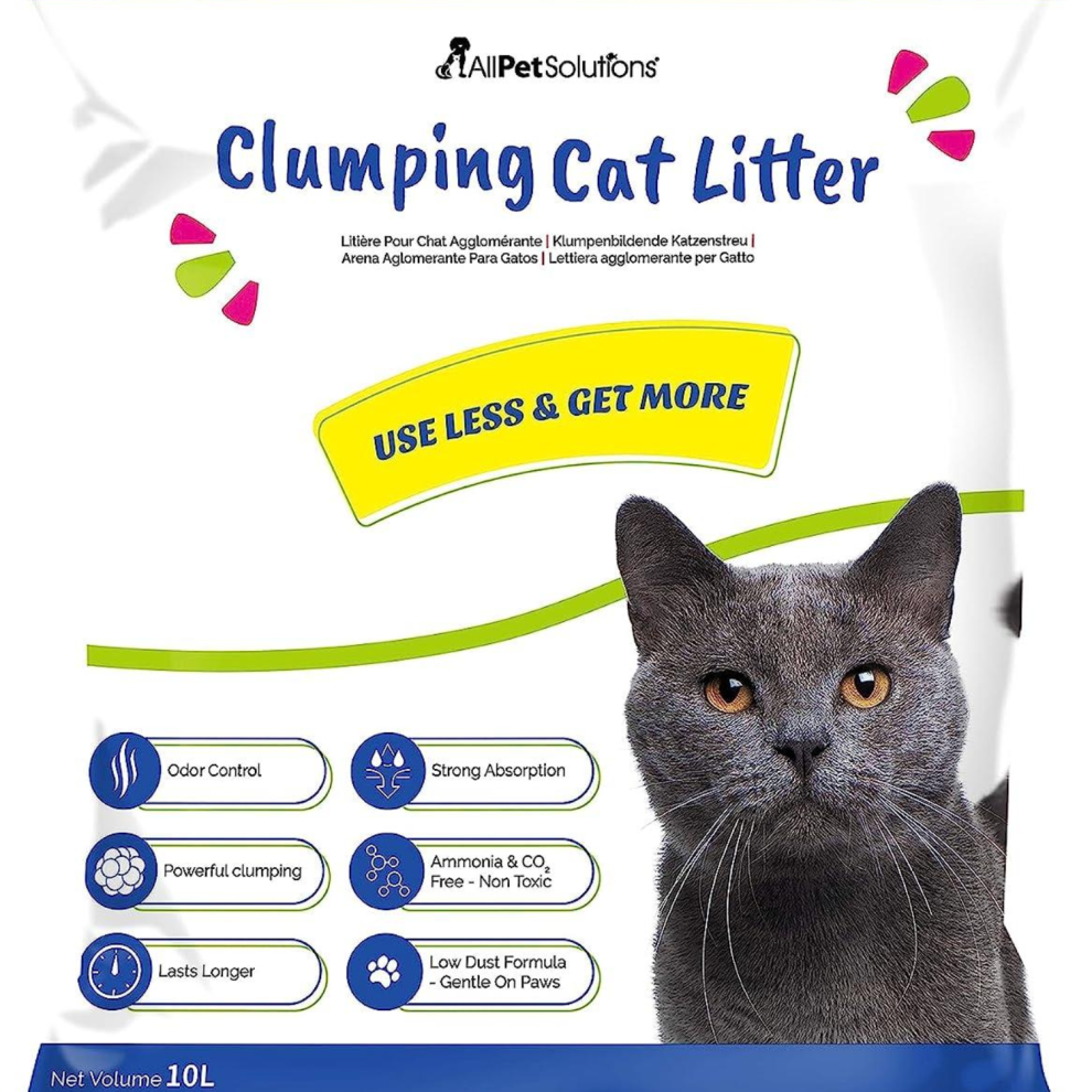 AllPetSolutions Low Dust Clumping Bentonite Cat Litter 10L