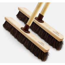 Outdoor Broom Head Handle 18" Garden Sweeping Stiff Hard Bristle 2pack