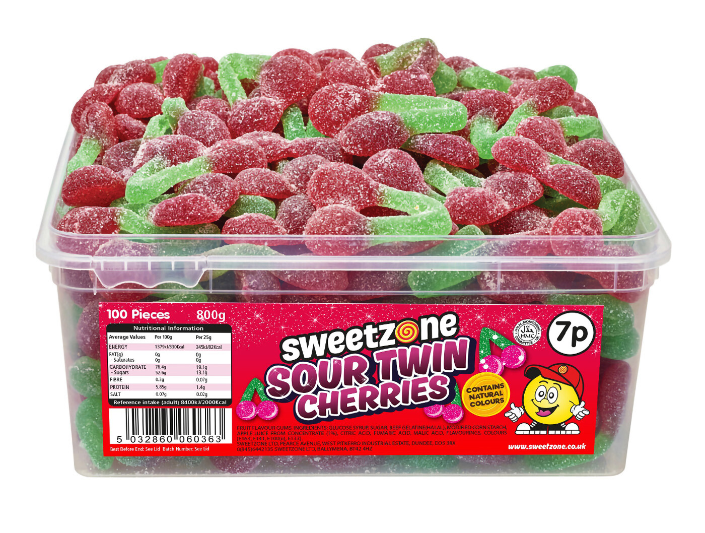 (Sour Twin Cherries 800g TUB - 1H046) Halal Sweets Cola Bottles, Sour ...