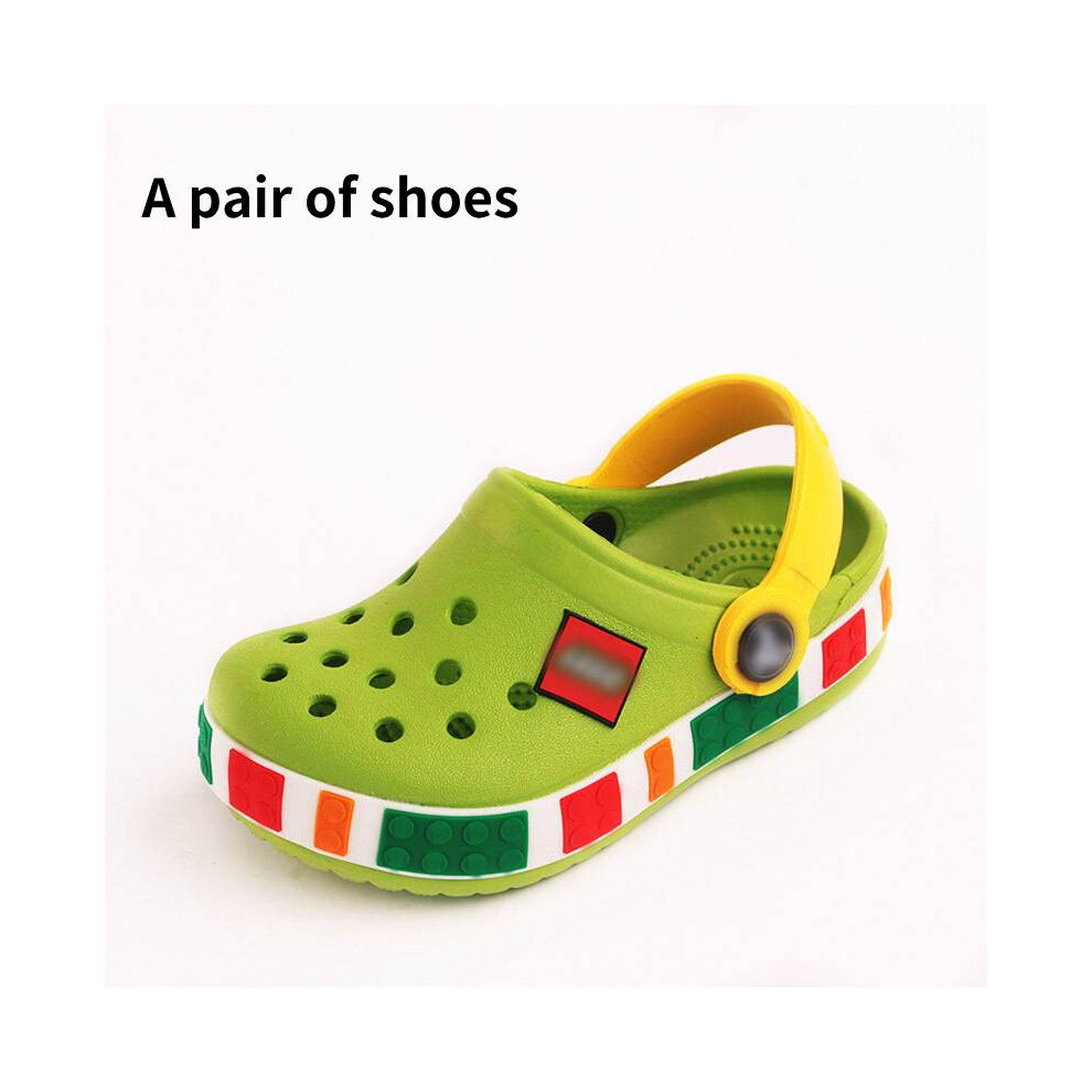 (Green, 27-29Foot Length18.5-19cm) Crocs Children Style Clog Beach Shoes Slipper Sandal Summer Breathable Colorful