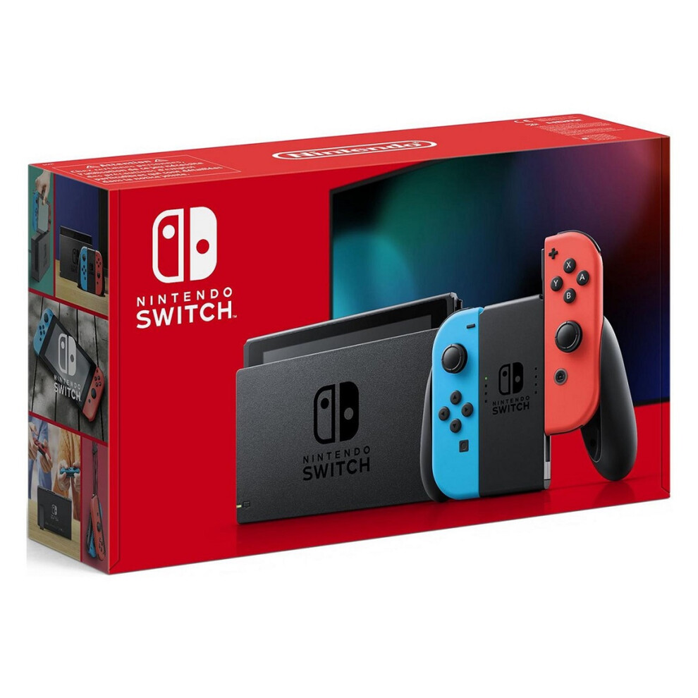 Nintendo Switch Console Neon Red Blue Improved Battery Neon Red Blue HAC-001-01