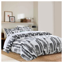 (King Duvet Cover -Printed Floral) Grey Bedding Sets Single Double King Reversible Duvet Quilt Cover UK