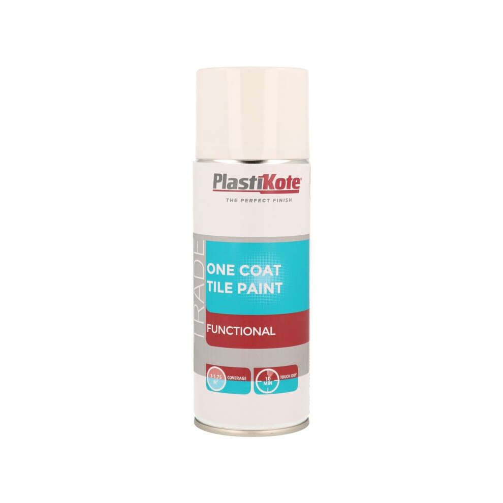 PlastiKote - One Coat Tile Paint 400ml Spray - White
