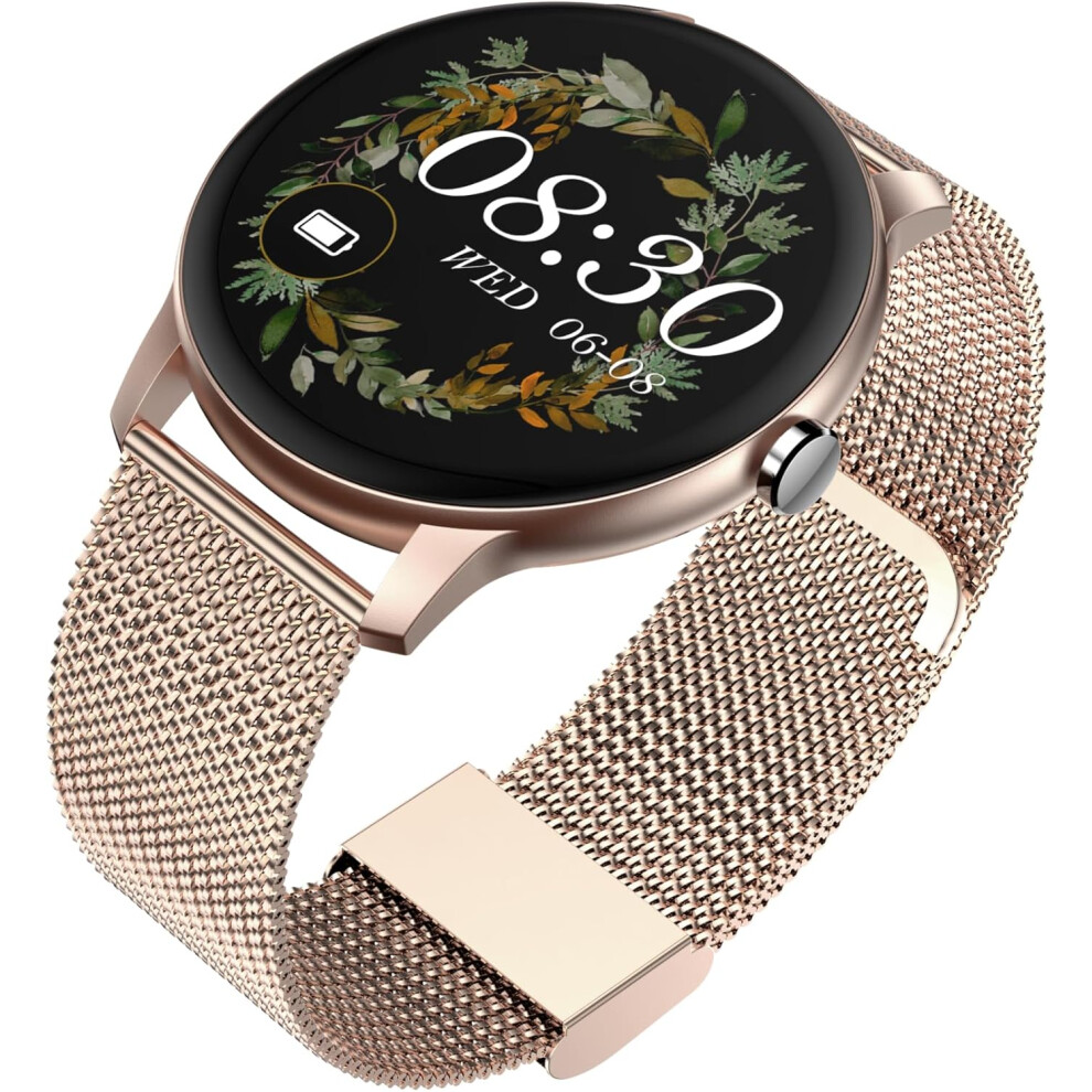 Chronus Chronus 1.3" Bluetooth Smartwatch With Fitness Tracker And Heart Rate Monitor - Rose Gold 6976919912564