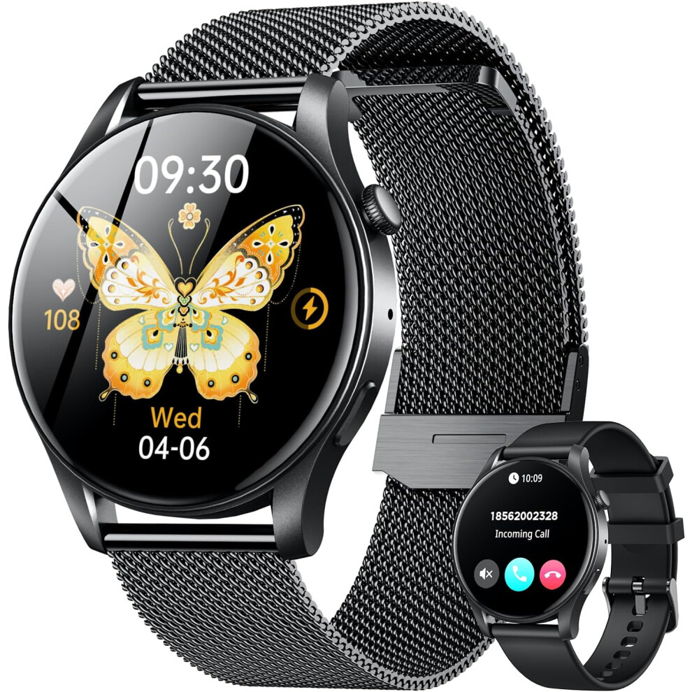 Chronus Chronus 1.43" Amoled Smartwatch With Dual Straps And Fitness Tracker - Black 6976919912625