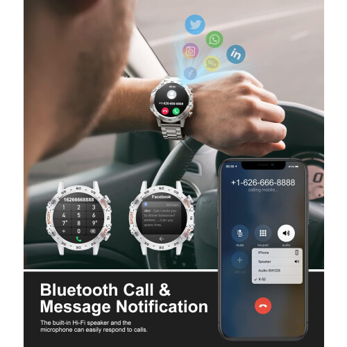 Montre connectée pour homme avec appels Bluetooth et écran tactile 1