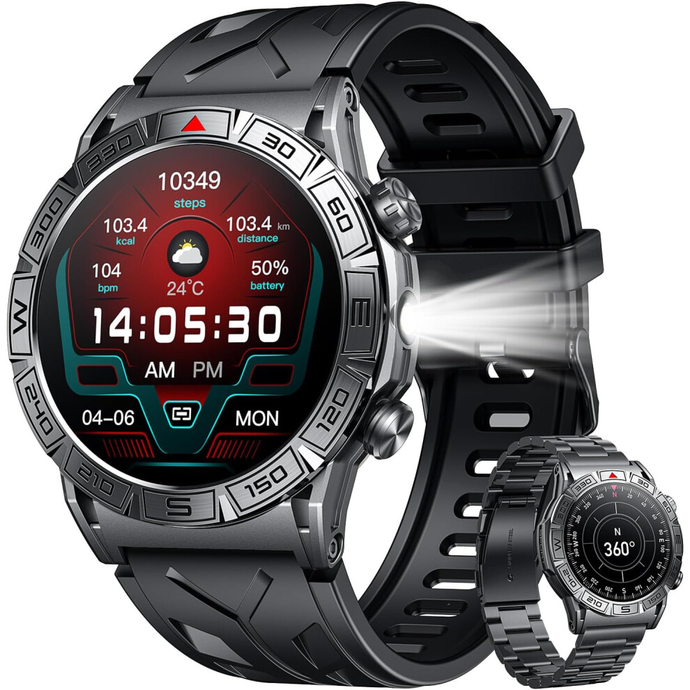 Chronus Chronus Smartwatch, Bluetooth Calling, Heart Rate Monitor, 1.43" Amoled - Black 6976919913424