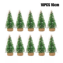 (10pcs 16 cm) Xmas Green Mini Simulation Christmas Pine Tree
