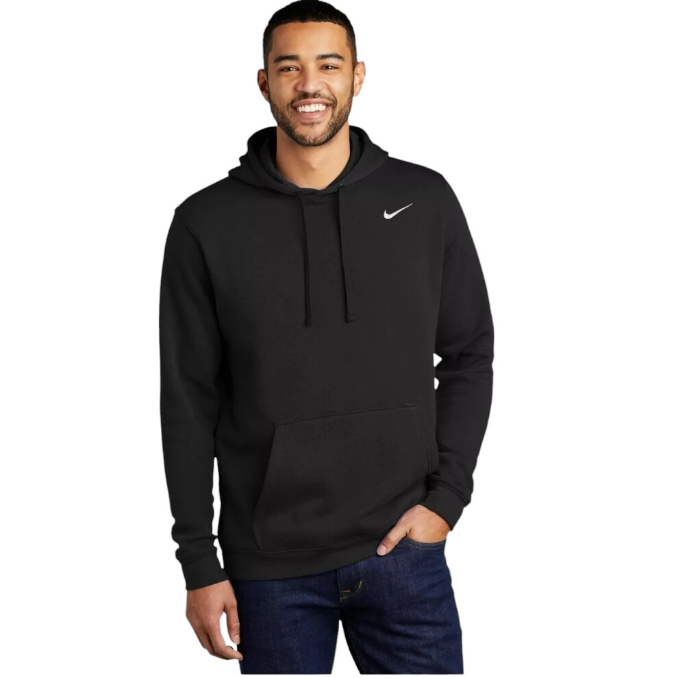 (Medium) Nike CJ1611 Mens Club Fleece Pullover Hoodie Black