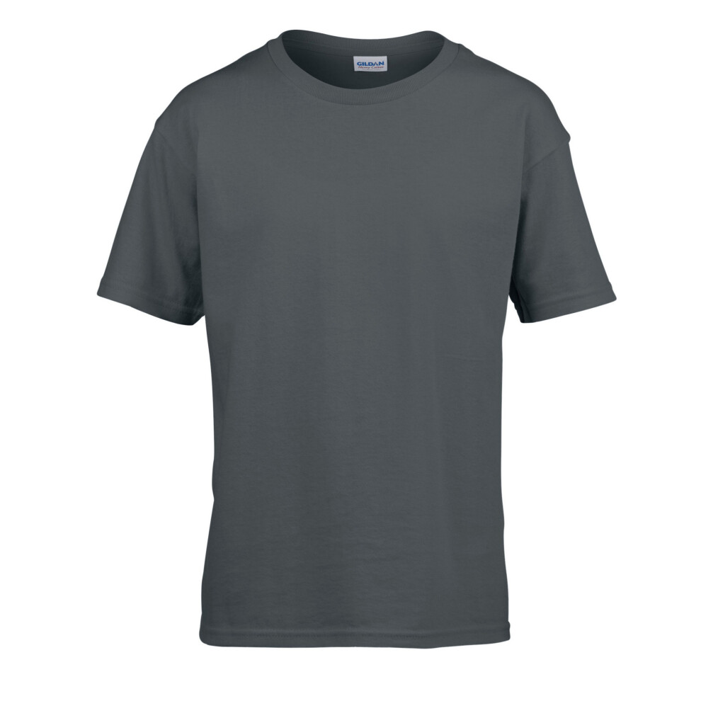 (7-8 Years, Charcoal) Gildan Childens/Kids SoftStyle Ringspun T-Shirt