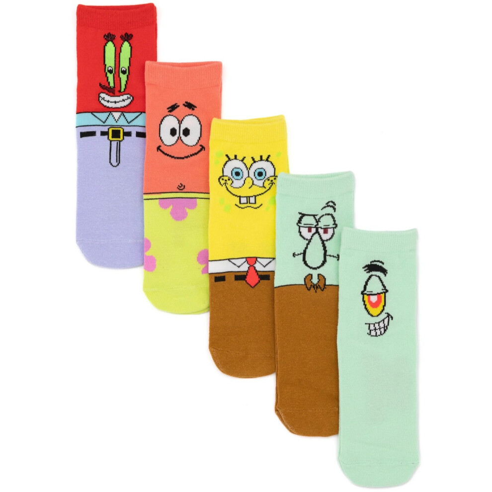 (9 UK Child-12 UK Child, Multicoloured) SpongeBob SquarePants Childrens/Kids Socks (Pack of 5)