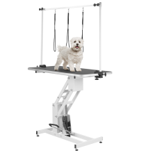 KCT Large White Hydraulic Dog & Pet Grooming Table Stand Adjustable Arm