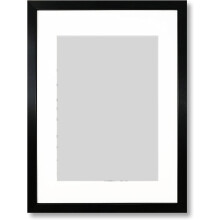 (Black Frame With White Mount, A4 pic ( 14x11 Frame )) Wooden Effect Photo Frames With White Mount