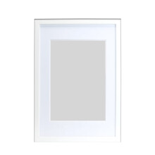 (White Frame with White Mount, 40x50cm pic ( 50x60 cm Frame )) Wooden Effect Photo Frames With White Mount