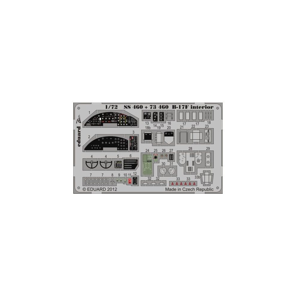 Eduard Ed73460 Boeing B-17F Flying Fortress Interior (Revell) 1:72 Etch Part