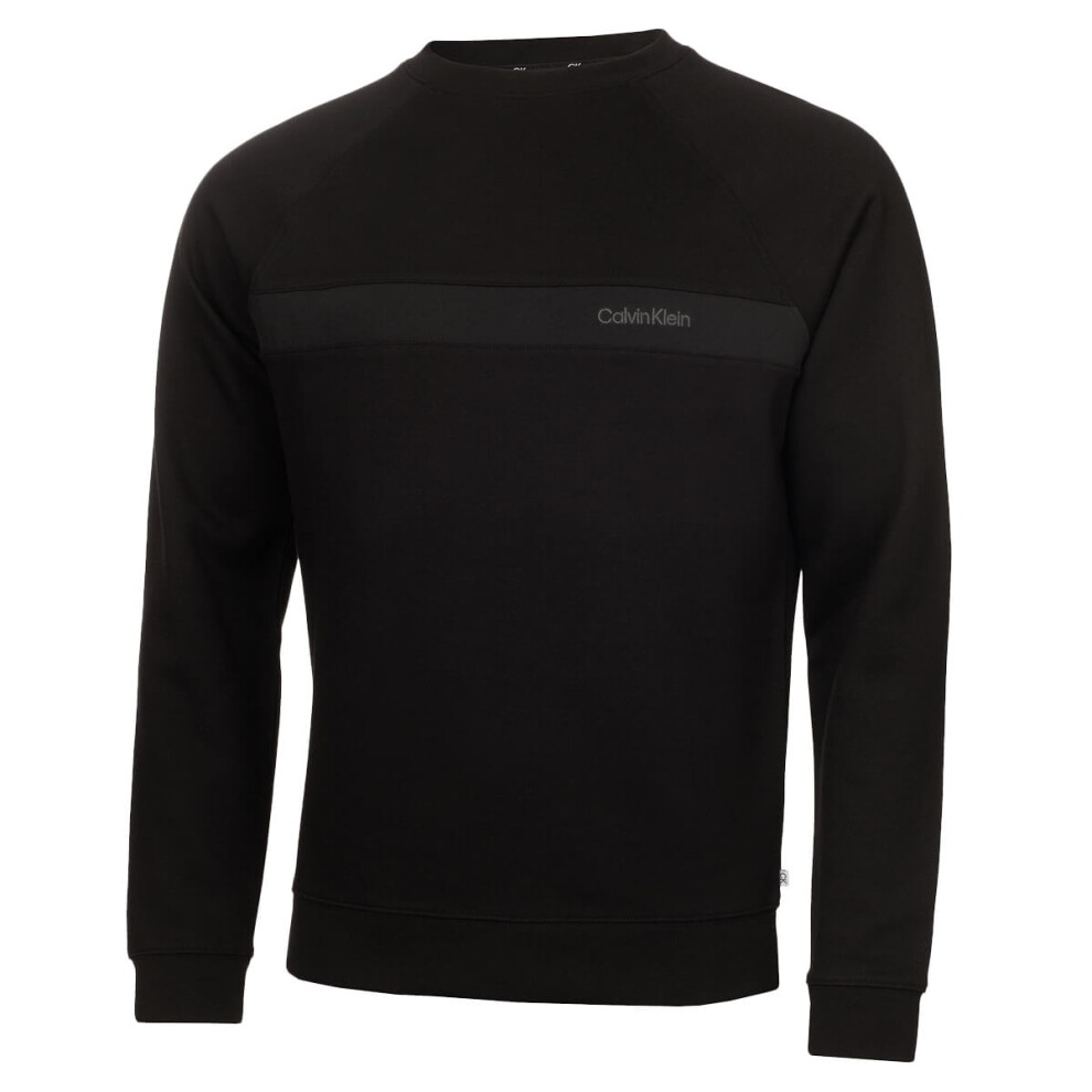 (XXL, Black) Calvin Klein Mens Hyper Tech Stretch fabric Cotton Blend Sweater