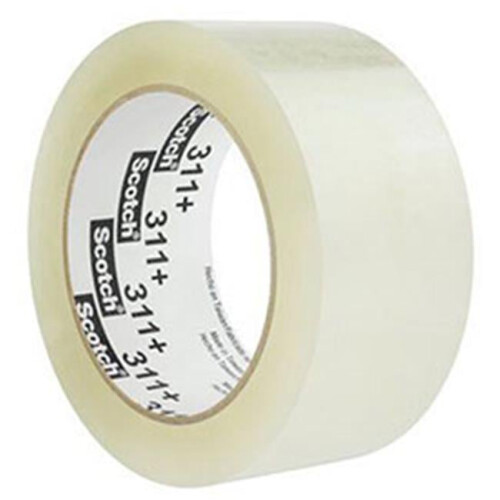 3M 3M B2280776 Scotch 311 Plus High Tack Carton Sealing Tape, 2 in. x 110 Yards, 2 Mil - Clear