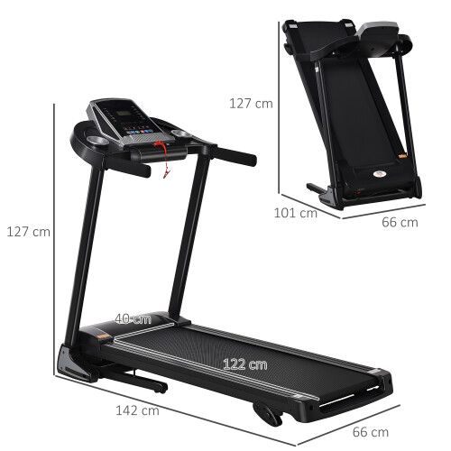 Homcom HOMCOM Folding 12km/h Electric Treadmill Running Machine w/ Incline LED Display 1