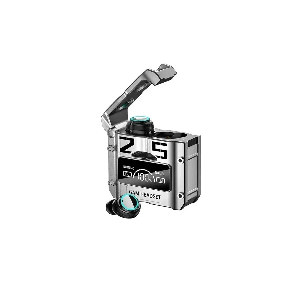 (Silver) Wireless Noise Reduction HQ High Quality TWS Earphone M25 In-ear Type-C LED Display Recharge Earphone Headphone-image-OPC-PF8THNK-NEW