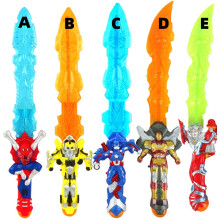 (E) 5 Styles Spiderman Super Hero Sword Sound Toy With Led Lights Boys & Girls Birthday Gift