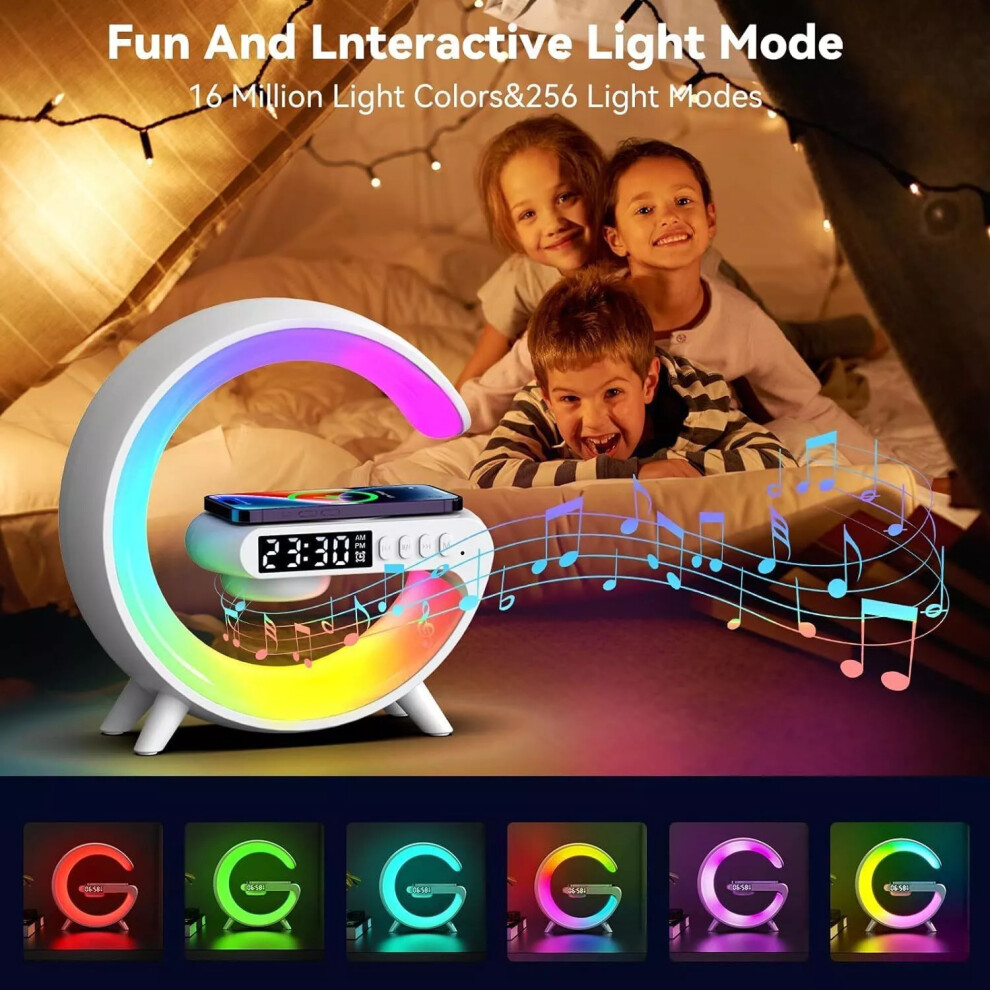 LED Lamp Smart G Bluetooth Speaker Wireless Charger RGB Alarm Clock