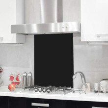 BELOFAY 6mm Black Glass Splashback for Kitchen