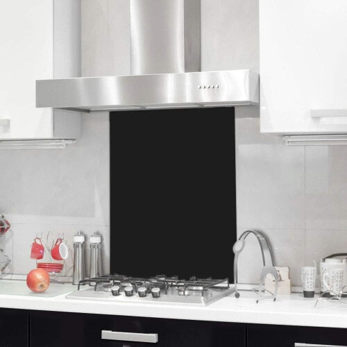 BELOFAY 6mm Black Glass Splashback for Kitchen