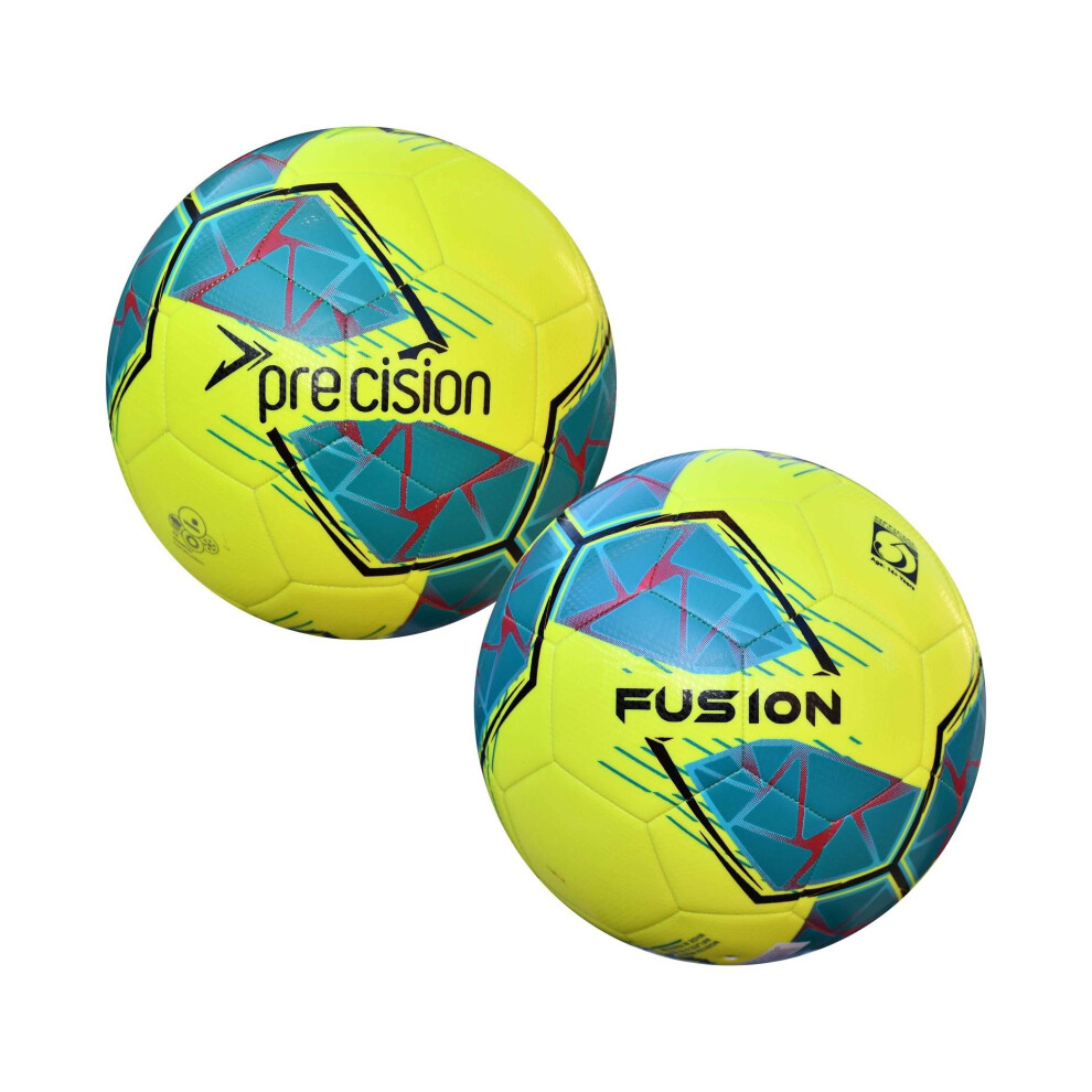 Precision Yellow/Cyan/Red (3, Fluorescent /Teal//Red) Fusion Fifa Basic Training Ball