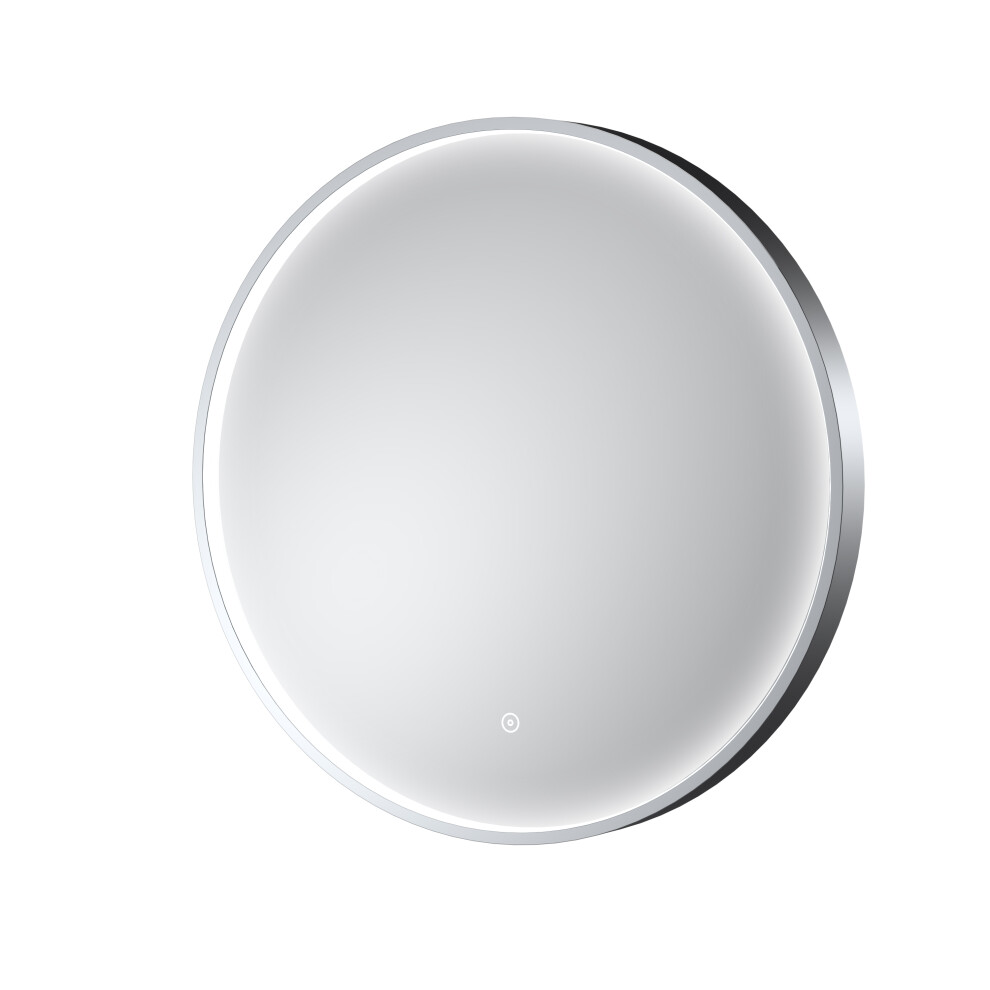 Balterley Contemporary Round Inset Framed Led Touch Sensor Mirror - 600Mm - Chrome