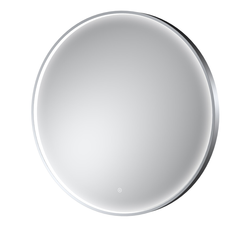 Contemporary Round Inset Framed LED Touch Sensor Mirror - 800mm - Chrome - Balterley
