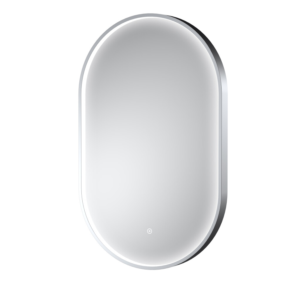 Contemporary Oval Inset Framed LED Touch Sensor Mirror - 800 x 500mm - Chrome - Balterley