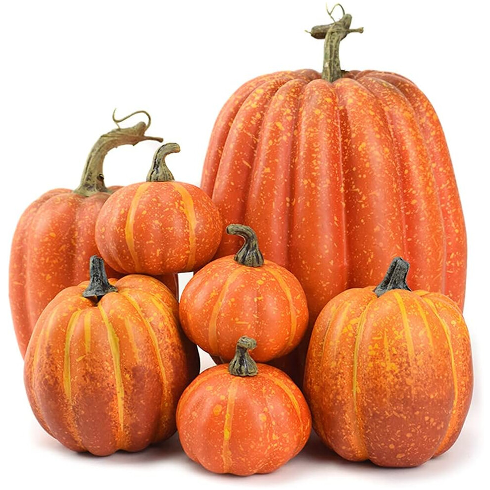 Otmvicor 7Pcs Artificial Pumpkin,Fake Pumpkin,Autumn Decoration For Thanksgiving Halloween Christmas