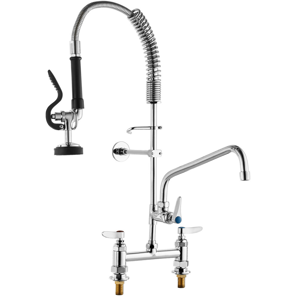 VEVOR Commercial Deck Mount Kitchen Sink Faucet Pre-Rinse Sprayer 26" Height